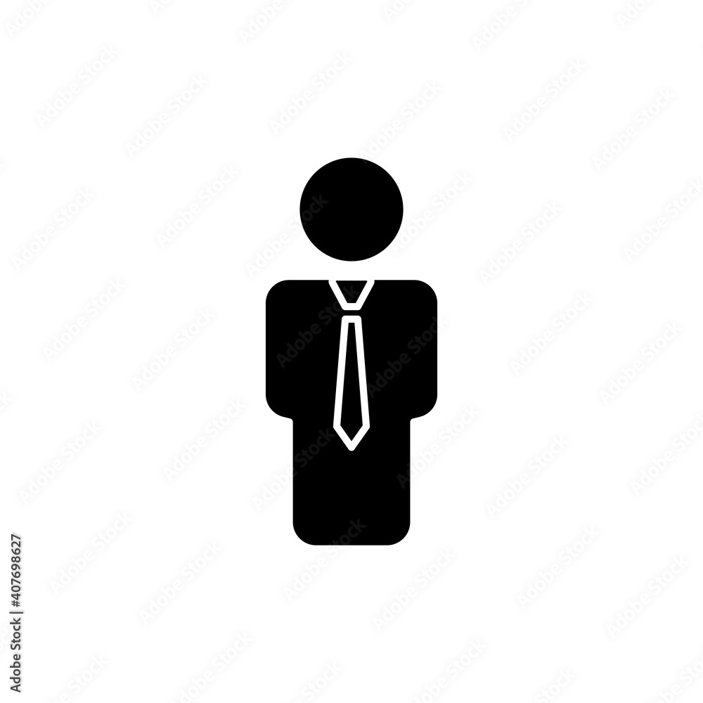 Poster businessman icon. internet concept symbol for website button, mobile app or digital printing. simple