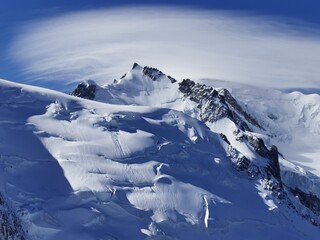 snow covered mountains