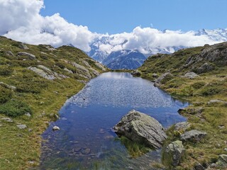 lake and mountains