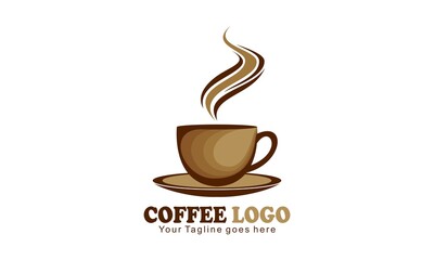 Coffee cup illustration vector logo