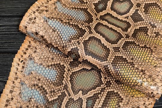 genuine brown snake python leather