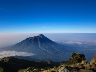 morning view of Mount Merapi from the top