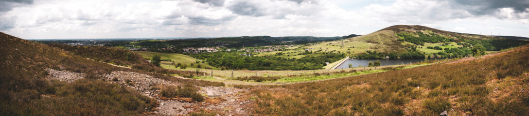 Rural landscape in Greater Manchester, UK. 