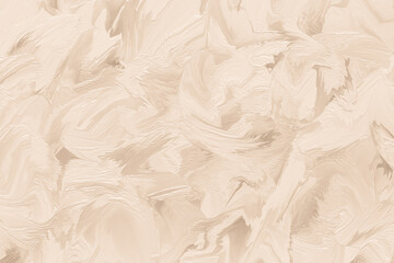 Pastel beige oil paint on the wall, fluid art, liquid paints on the wash drawing, digital color art background, aquarelle texture. Abstract light brown pattern. Smeared watercolor, stained wallpaper.