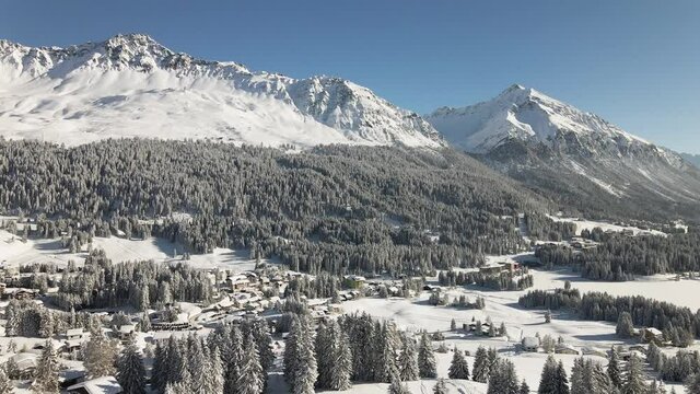 snow covered mountains lenzerheide arosa