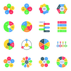 
Flat Icons of Infographics in Editable Style
