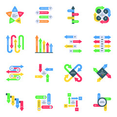 
Variety of Visual Diagrams Flat Icons

