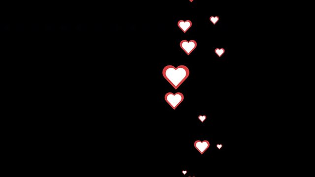 Flying hearts animation with optional luma matte. Alpha Luma Matte included
