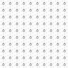 Square seamless background pattern from black diamond ring symbols are different sizes and opacity. The pattern is evenly filled. Vector illustration on white background