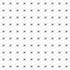 Square seamless background pattern from geometric shapes are different sizes and opacity. The pattern is evenly filled with black scissors symbols. Vector illustration on white background