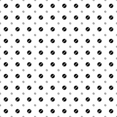 Square seamless background pattern from geometric shapes are different sizes and opacity. The pattern is evenly filled with black pill symbols. Vector illustration on white background