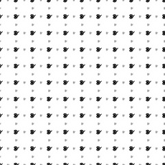 Square seamless background pattern from geometric shapes are different sizes and opacity. The pattern is evenly filled with black palette symbols. Vector illustration on white background