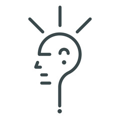 
Human face with a question mark. Illustration on white background