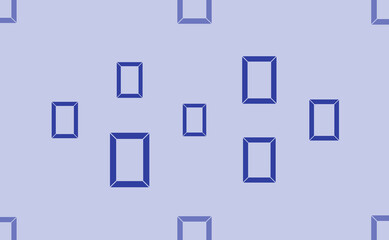 Seamless pattern of large isolated blue photo frame symbols. The pattern is divided by a line of elements of lighter tones. Vector illustration on light blue background