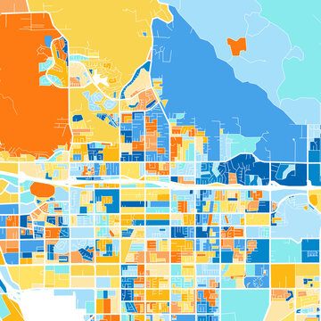 Art map of MorenoValley, UnitedStates in Blue Orange
