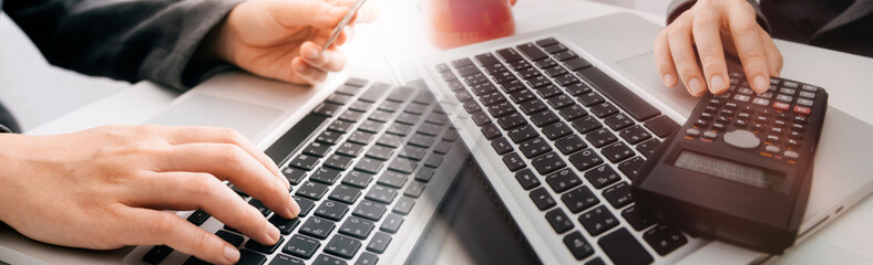 Searching Browsing Internet Data Information with blank search bar.businessman working with smart...