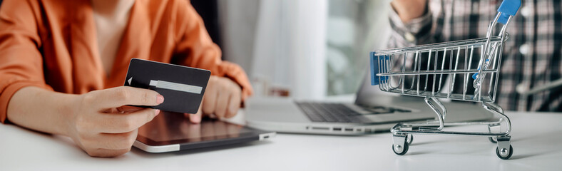 Searching Browsing Internet Data Information with blank search bar.businessman working with smart phone, tablet and laptop computer on desk in office. Networking Concept	