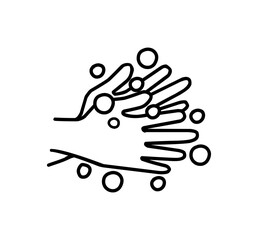 hand wash icon vector hand drawn, line icon isolated on white