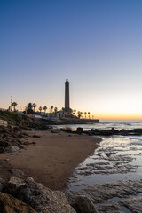 vertical view of the Chipiona lighthouse in Andalusia