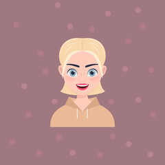 portrait of a fashionable girl in a hoodie. vector illustration.