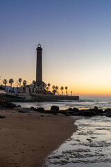 Fototapeta premium vertical view of the Chipiona lighthouse in Andalusia