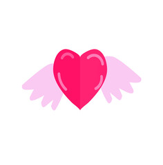 Wings Valentine Day Vector Icon Illustrator Isolated Background