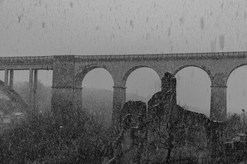 Isernia, Molise, Italy.  Santo Spirito railway bridge. View