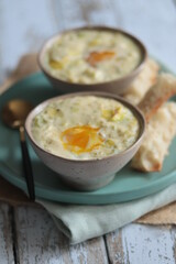 oeuf cocotte aux poireaux