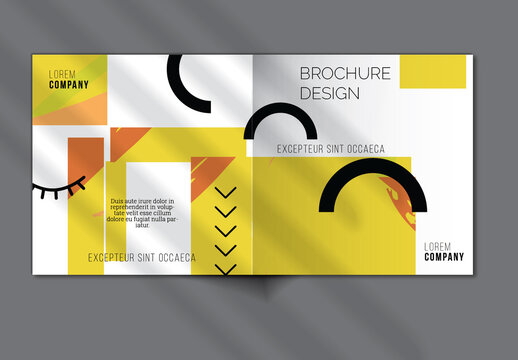 Brochure Cover Layout with Geometric Shapes