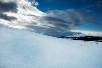 winter landscape with dramatic sky