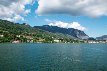 Panorama of Baveno town, Lake Maggiore, Italy. 
