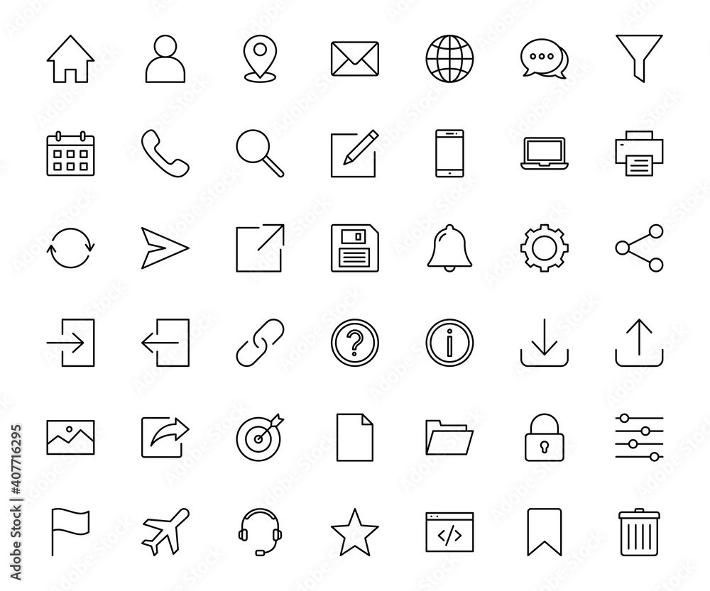 Poster website icon set. for computer, web and mobile apps