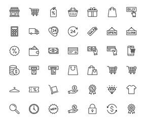 online shopping and E-commerce icon set. for web or mobile app