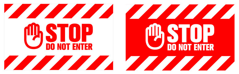 Stop, do not enter warning sign. Eps10 vector illustration.