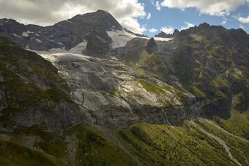 Naklejka na ściany i meble Sofia glacier Arkhyz in Karachay-Cherkessia at an altitude of 3600 meters