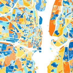Art map of Alexandria, UnitedStates in Blue Orange