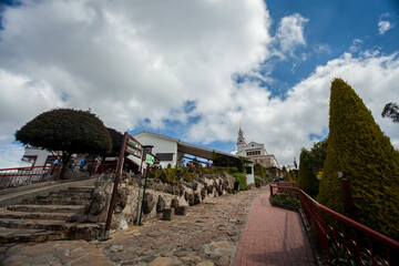 Fototapeta premium The hill of Monserrate is the best known of the eastern hills of Bogota.