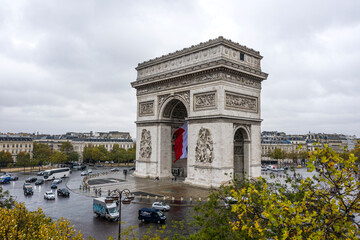Fototapeta na wymiar Aerial view of Arc de Triomphe, Paris