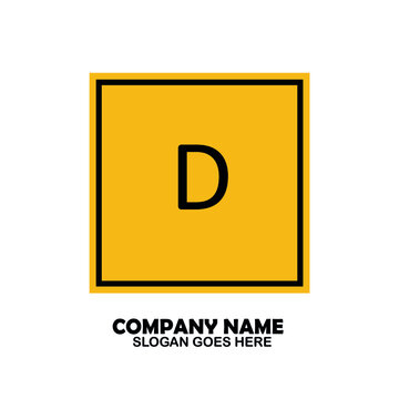 D Initial logo template vector