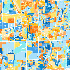 Art map of Naperville, UnitedStates in Blue Orange