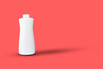 Mockup plastic bottle isolated on yellow background with clipping path