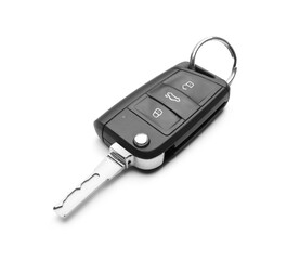 Modern car flip key isolated on white