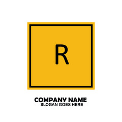 R Initial logo template vector