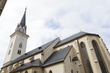 Fototapeta na wymiar Austrian cityscapes in Easter with Gray Skies and Churches