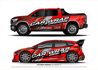 rally car livery design vector. abstract race style background for vehicle vinyl sticker wrap
