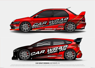 rally car livery design vector. abstract race style background for vehicle vinyl sticker wrap
