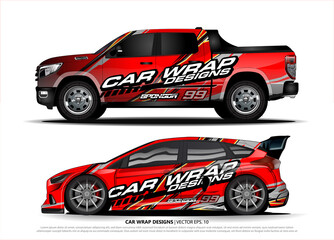 Fototapeta premium rally car livery design vector. abstract race style background for vehicle vinyl sticker wrap 