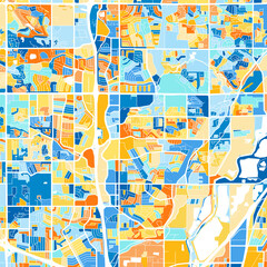 Art map of Thornton, UnitedStates in Blue Orange