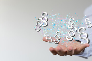 Lawyer and advocate on-line law services concept.