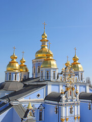 Fototapeta na wymiar St. Michael's Golden-Domed Monastery - famous church complex in Kiev, Ukraine